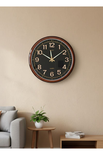 ALQANNAS ساعة حائط دائرية كبيرة صامتة من باولي، بمينا مضيء ليلاً