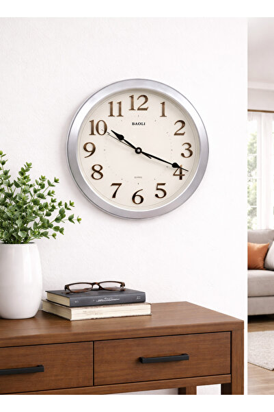 ALQANNAS ساعة حائط باولي دائرية صامتة الحركة | حركة كوارتز بدون صوت تكتكة، أر...