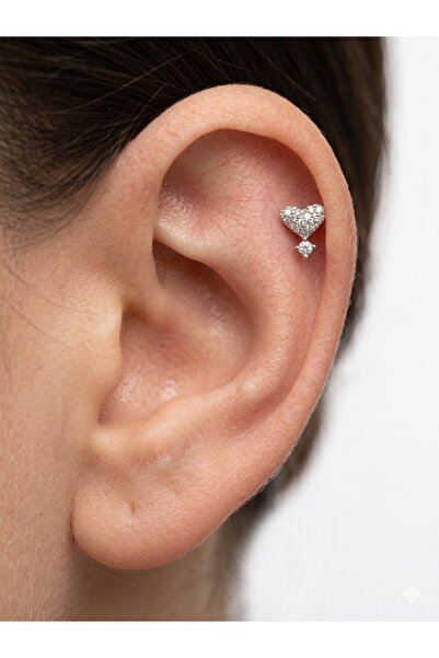kurukafagift Çelik Piercing Helix Tragus Lob Kıkırdak 8 mm Ağlayan Kalp Figürlü