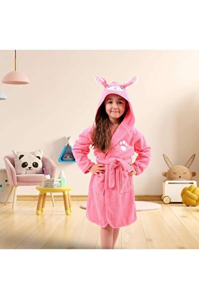 DM Halat de baie pentru fetiță și băiat cu glugă - model iepure