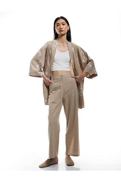 Koton Παντελόνι με χαλαρή εφαρμογή ψηλόμεσο βισκόζη