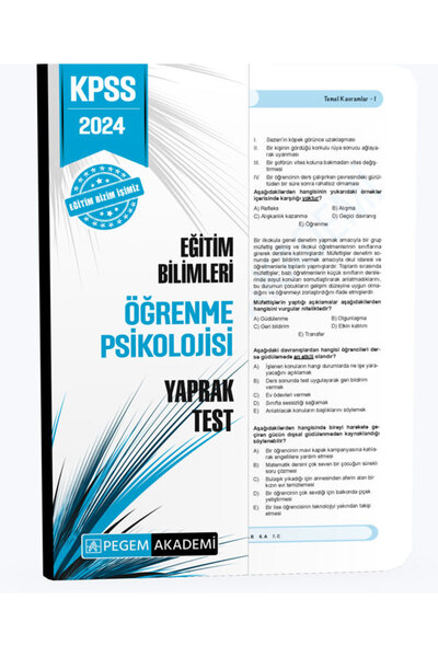 Pegem Akademi Yayıncılık 2024 KPSS Eğitim Bilimleri Öğrenme Psikolojisi Yapra...