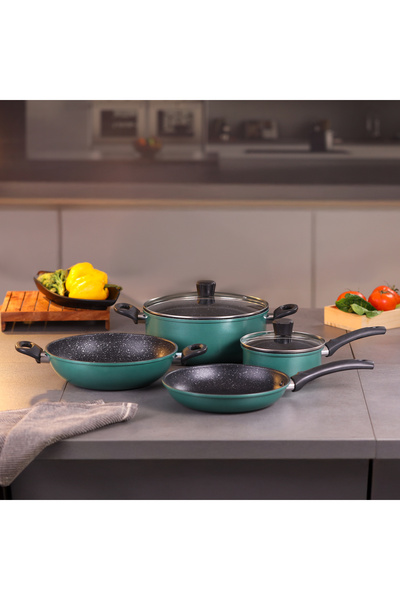 ROYALFORD طقم أواني طهي من الألومنيوم المطروق مكون من 6 قطع من ديزي - RF12629