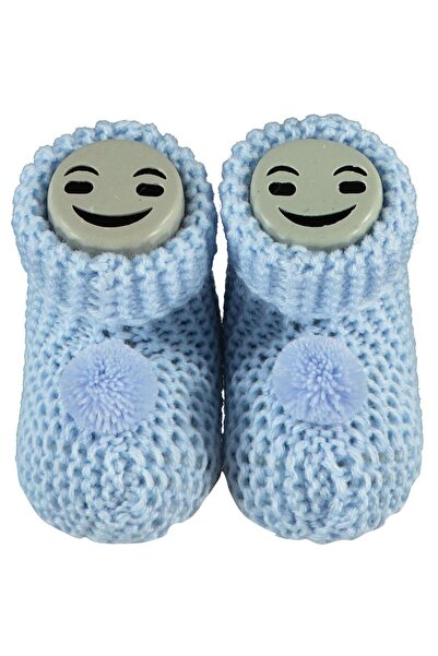 Civil Misket Triko Ghete cu pompon - Albastru