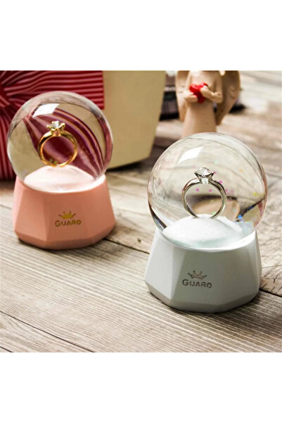 Skygo Tektaş Yüzük Temalı Işıklı Küçük Boy Kar Küresi Mavi