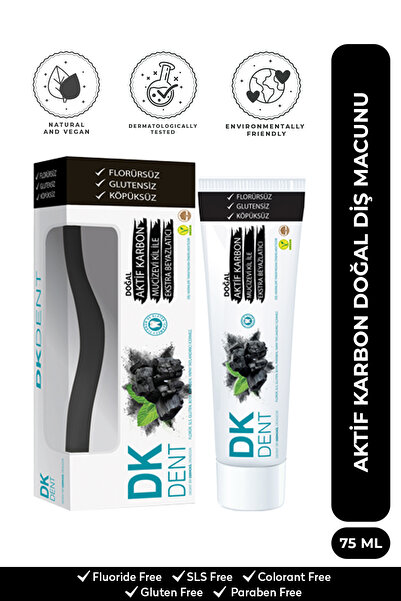 DKDENT Aktif Karbon Diş Fırçalı Yetişkin Diş Macunu 75 ml