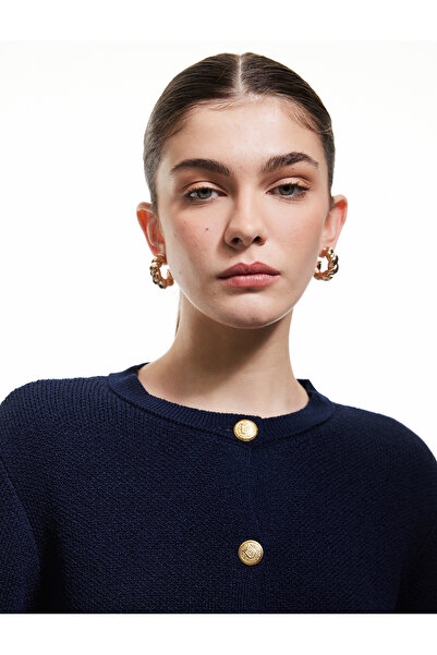 Koton Πλεκτή ζακέτα με μακρυμάνικο κουμπιά με τσέπες