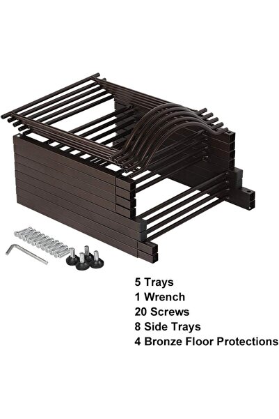 Yuwell YU WELL 5 Tier Water Jug Rack Heavy Duty Metal Water Bottle Holder for 5 Gallon Bottles Holder Black