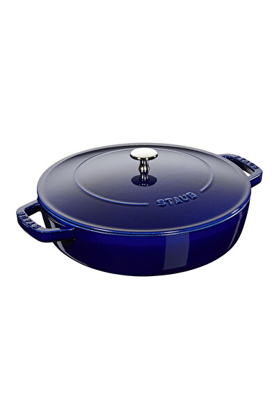 STAUB Chistera Rain Effect Cast Iron Pot 28 cm Dark Blue