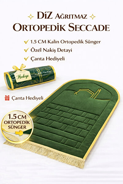 Bripurga Ortopedik Seccade, Süngerli Seccade, Seccade Rahat ve konforlu, çant...