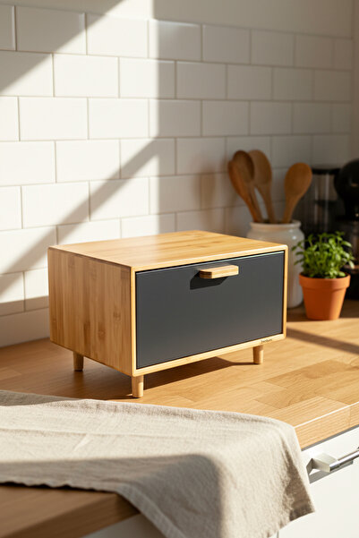 Bambum Ruby Bread Storage Container Black Patterned