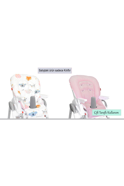 Holmer Leke Tutmaz Organik Mama Sandalyesi Minderi & Kılıfı Max-M Pembe