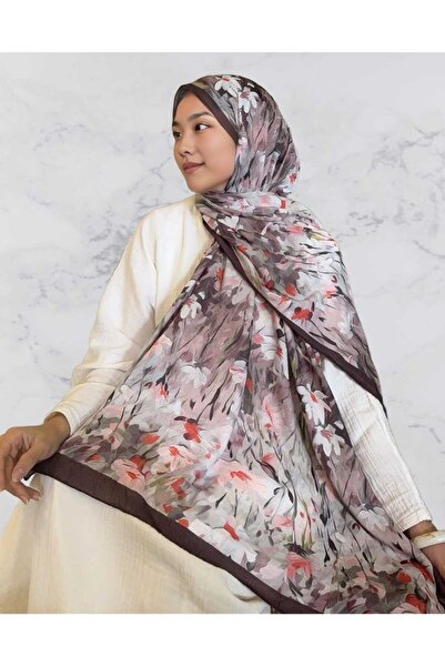 UMAS COLLECTİON UMAS Desenli Bambu Kraş Şal 75 x 185 cm Hafif Dokulu Tesettür...