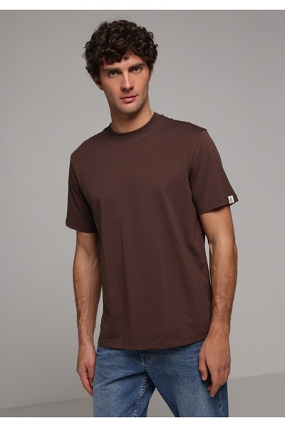 Colin's Tricou maro cu mânecă scurtă pentru bărbați, cu gât rotund, cu potriv...