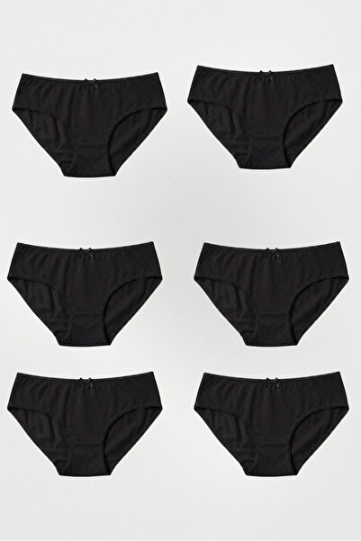 Amarelle Mila Black Normal Waist 6-Pack Cotton Panties