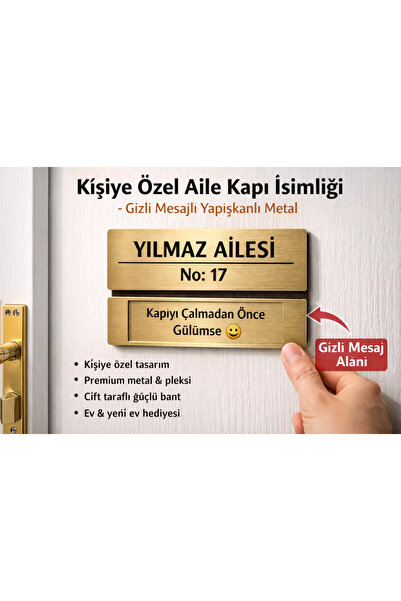 Outdoor One Kişiye Özel Kapı İsimliği Klasik Ev Dış Kapı İsimliği Çelik Kapı ...