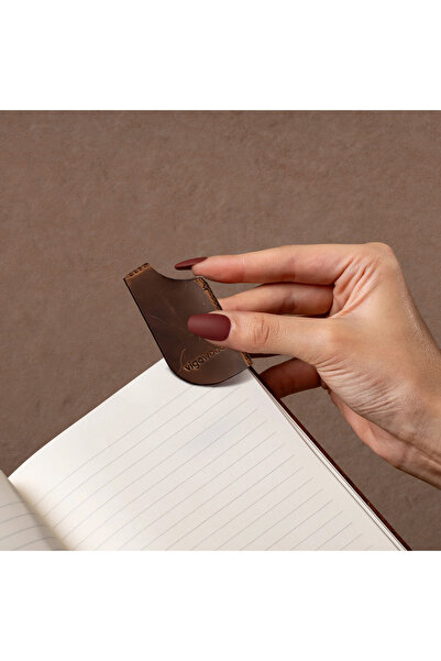 Vigo Wood Deri Kitap Ayracı Oval