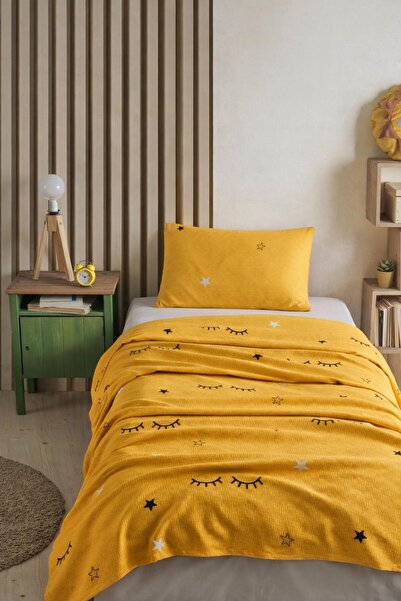 Eponj Home Pike Seti Baskılı Tek Kişilik Dide Sarı