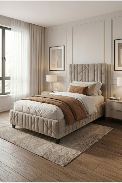 Dienni HESTİA Değiştirilebilir Kumaşlı Demonte Metal Baza+Başlık (Yatak ve Ak...