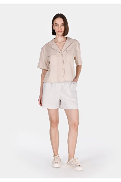 Colin's Pantaloni scurți de damă, bej, cu talie joasă, cu dungi