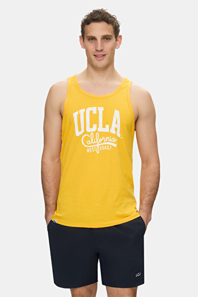 UCLA Ανδρικό T-shirt με τύπωμα σε κίτρινο χρώμα με μηδενικά μανίκια