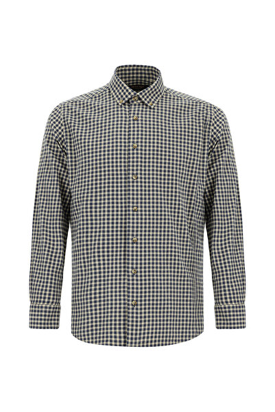 Abdullah Kiğılı Long Sleeve Slim Fit Slim Fit Lumberjack Plaid Cotton Button ...