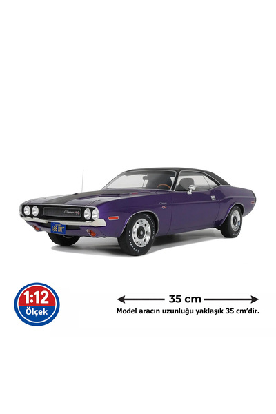 Genel Markalar 1:12 Ölçek 1970 Dodge Challenger R/T Plum Crazy Resin Minyatür...