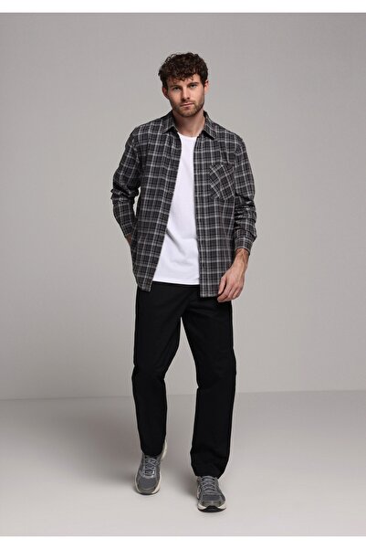 Colin's Regular Fit Mid Waist Straight Leg Men's Black Trousers