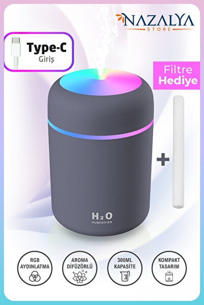 Nazalya 300 ml Ulrasonik Ledli Hava Nemlendirici Buhar Makinesi Ve Aroma Difü...