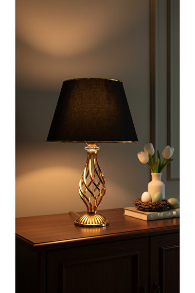 365GUNSERİSONU Gold Kaplama Burgulu Kristal Taşlı Metal Ayaklı Konik Beyaz Si...