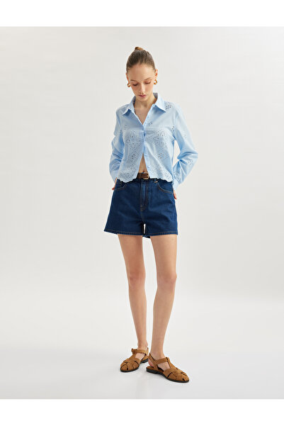 Koton قميص كلاسيكي بأكمام طويلة وياقة كلاسيكية مع أزرار