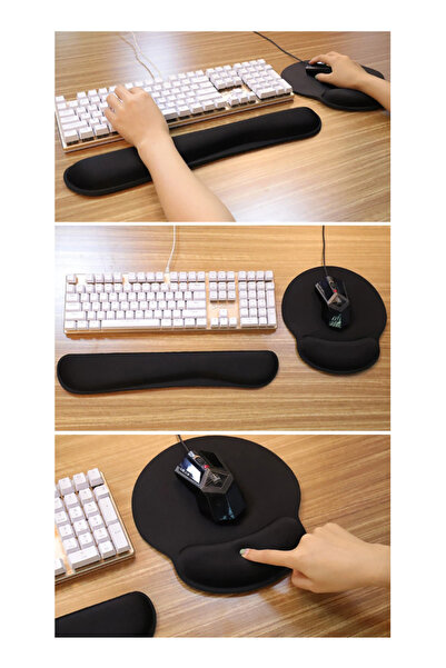 Other Memory Foam Keyboard Wrist Rest Pad Mouse Pad Black