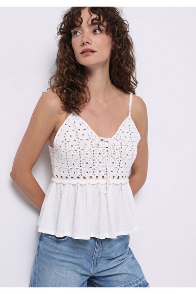 Colin's Regular Fit Strappy Women's White Tank Top