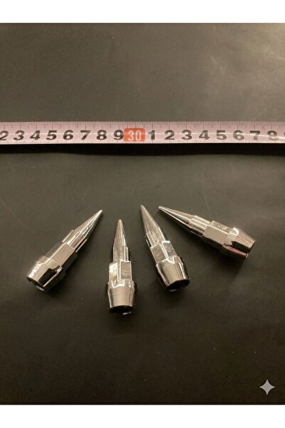 labaxe Tüm Siboplara Uyumlu Krom Sivri Sibop Kapağı 4 Adet