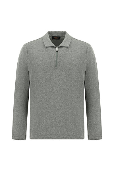 Abdullah Kiğılı Βαμβακερό φούτερ με κέντημα με φερμουάρ κανονική εφαρμογή Pol...