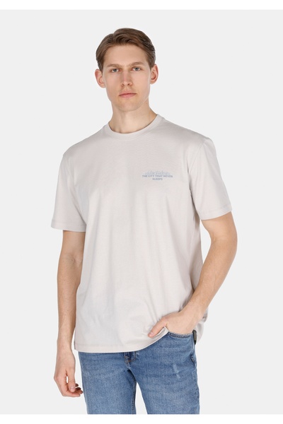 Colin's تي شيرت رجالي ذو رقبة دائرية وقصة مريحة بدون جيوب باللون الرمادي وأكم...