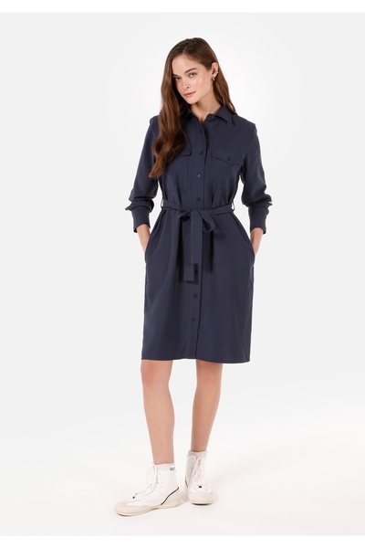 Colin's Regular Fit Kadın Lacivert Kemerli Elbise