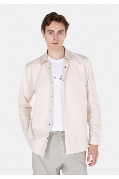 Colin's قميص رجالي ذو قصة عادية ورقبة مستقيمة وأكمام طويلة