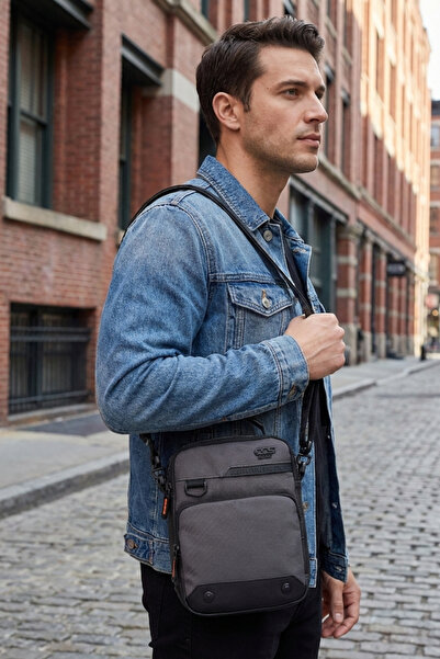 ÇÇS 31250 حقيبة يد بحزام كتف، حقيبة كروس، حقيبة كتف رمادية