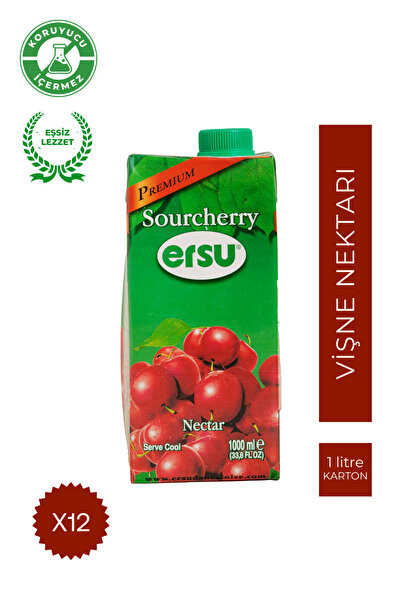 ersu Meyve Suyu 1 Lt Vişne Nektarı 12'li