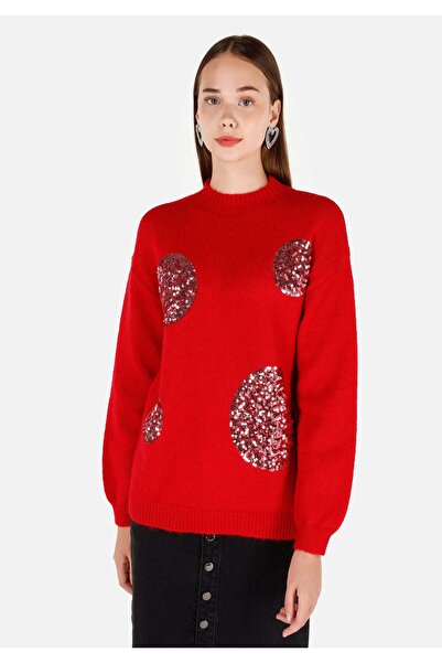 Colin's Kırmızı Kadın Kazak