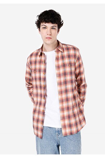 Colin's Ανδρικό ροζ μακρυμάνικο πουκάμισο κανονικής εφαρμογής Με τσέπες με γι...