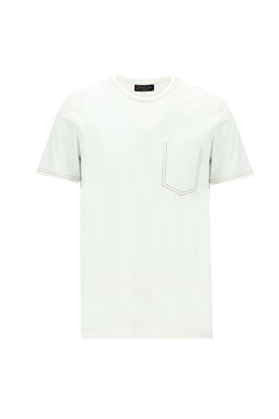 Kiğılı guler rotund Regular Fit cu model bumbac tricou