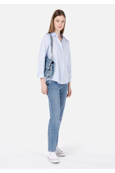 Colin's 896 ماريا - بنطلون أزرق نسائي بخصر عالٍ وقصة مريحة