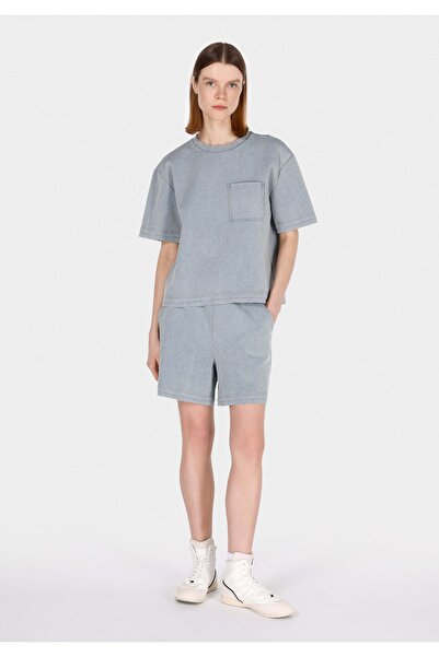 Colin's شورت نسائي رمادي مستقيم بخصر متوسط ​​وكانت مناسبة عادية