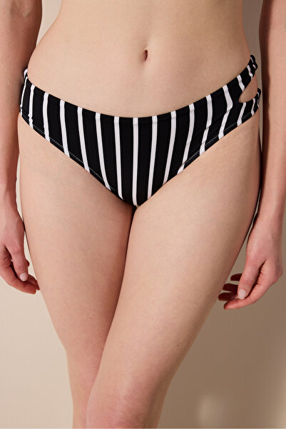 Penti Partea de jos de bikini alb-negru Albany Cut