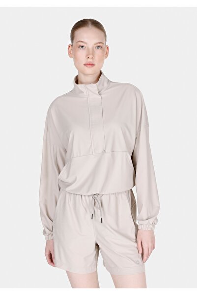 Colin's Regular Fit Fermuarlı Düz Kadın Taş Sweatshirt