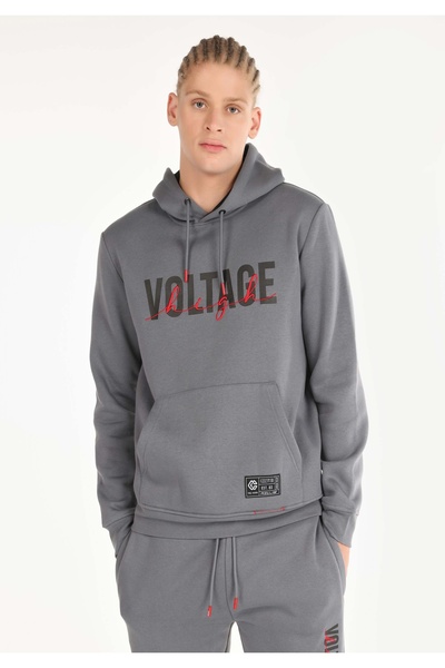 Colin's Hanorac gri pentru bărbați, croială normală, cu imprimeu