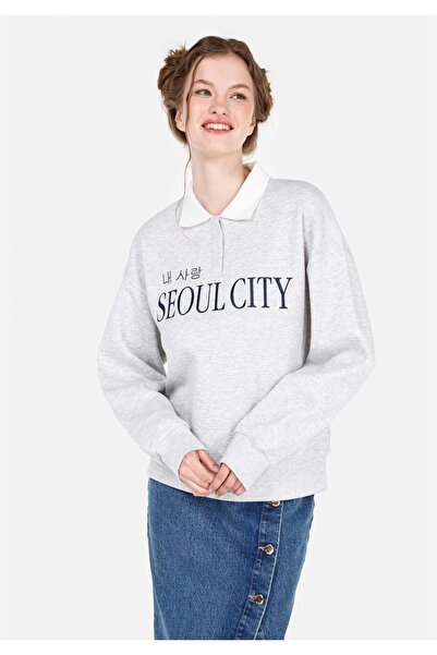 Colin's Жіноча сіра кофта з регулярним кроєм та поло-коміром