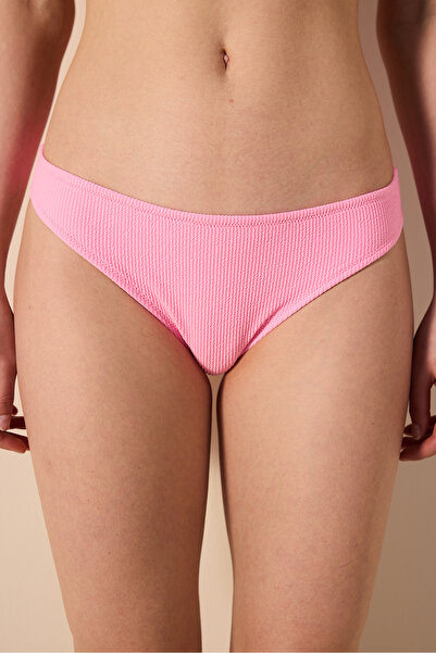 Penti Partea de jos de bikini Ruth Slip texturizat roz deschis